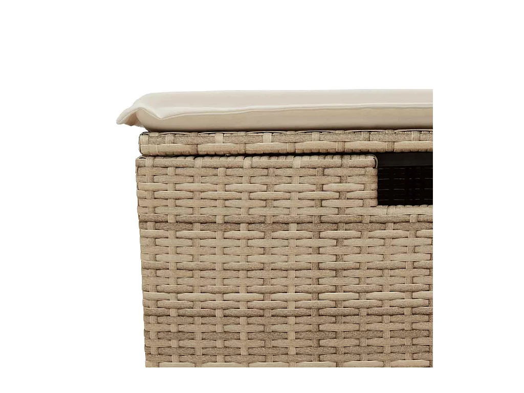 5-delige Loungeset met kussens poly rattan beige