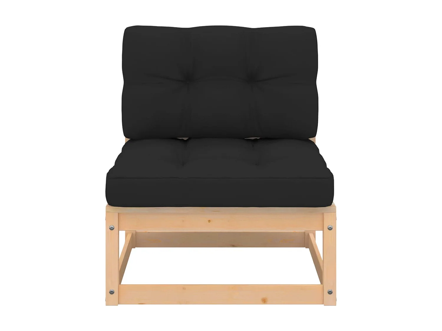 Salon de jardin 3 pcs avec coussins Bois de pin massif