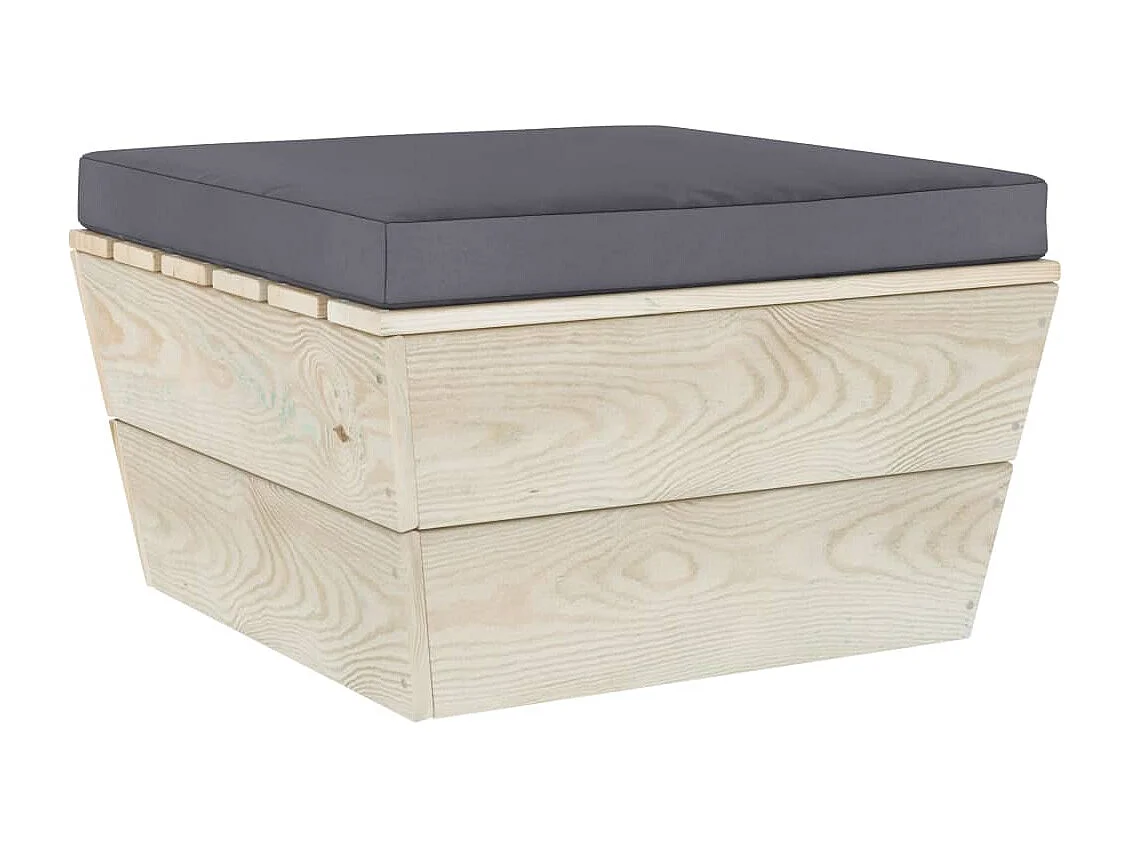 Set Divani da Giardino su Pallet 3 pz con Cuscini Legno Abete