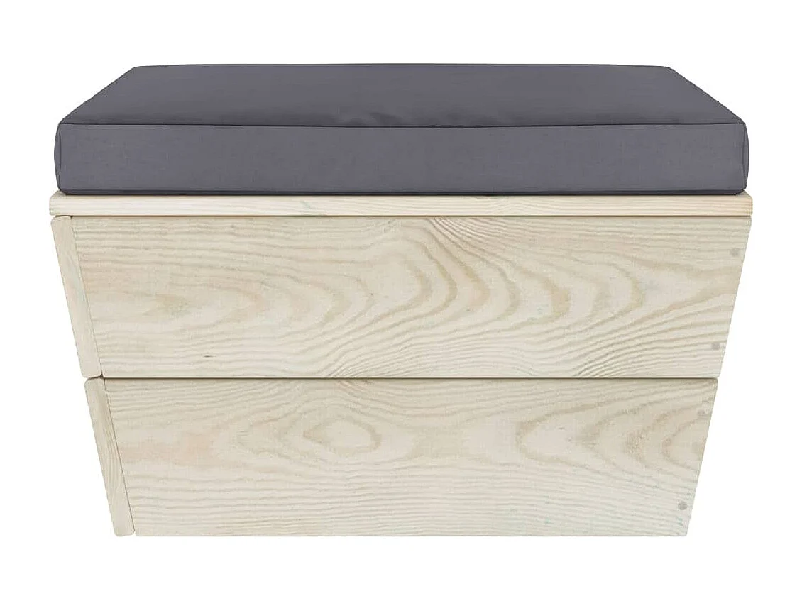 Set Divani da Giardino su Pallet 3 pz con Cuscini Legno Abete