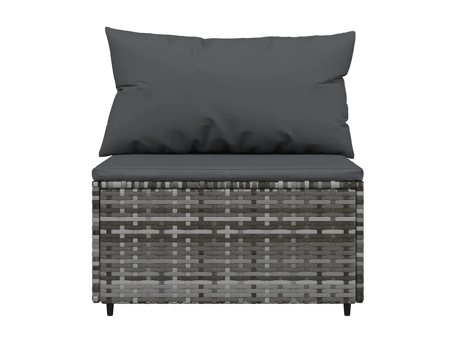 Salon de jardin 3 pcs avec coussins Gris Résine tressée