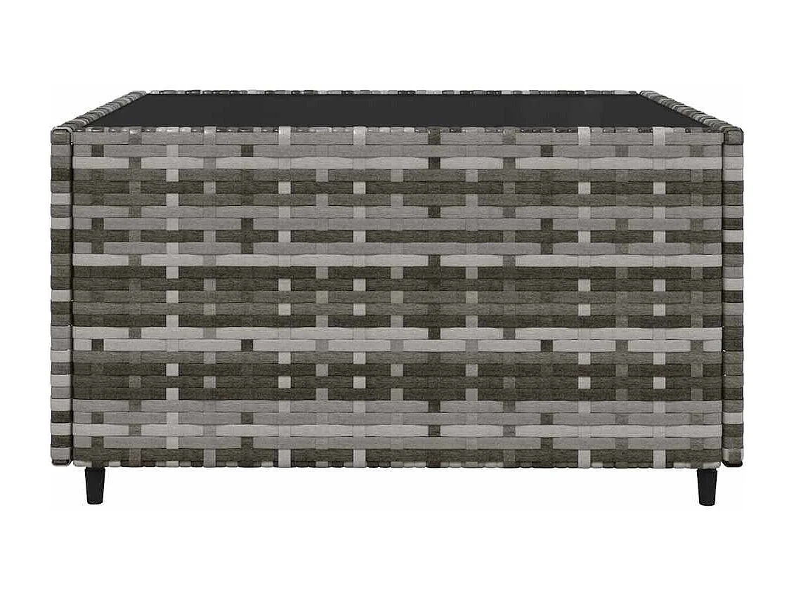 Salon de jardin 3 pcs avec coussins Gris Résine tressée