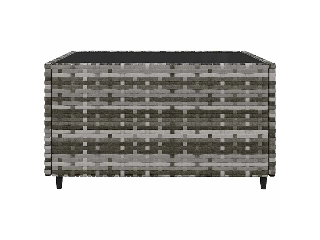 3-tlg. Garten-Lounge-Set mit Kissen Grau Poly Rattan