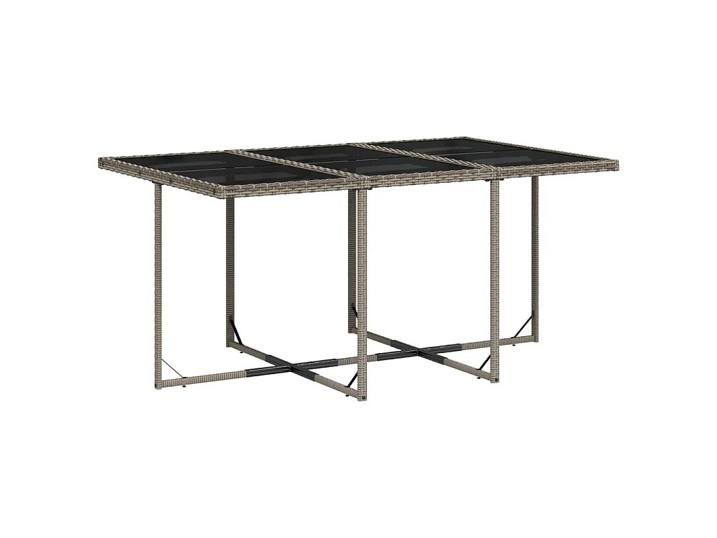Set da Pranzo da Giardino 11pz con Cuscini in Polyrattan Grigio