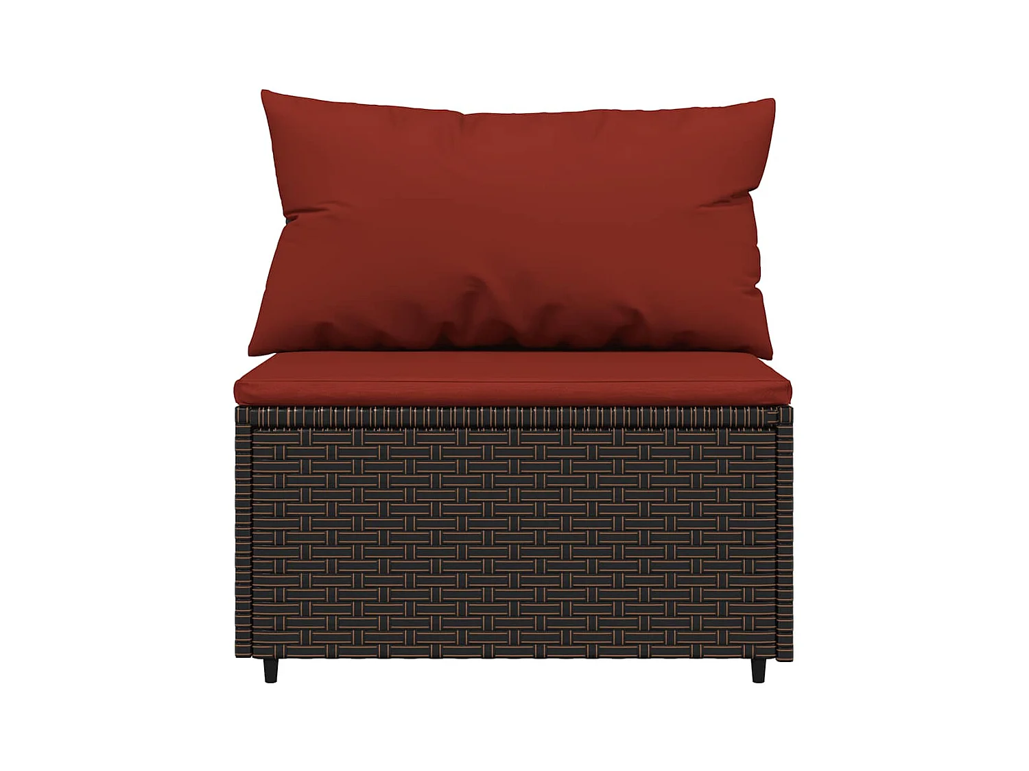 Salon de jardin 3 pcs avec coussins marron résine tressée