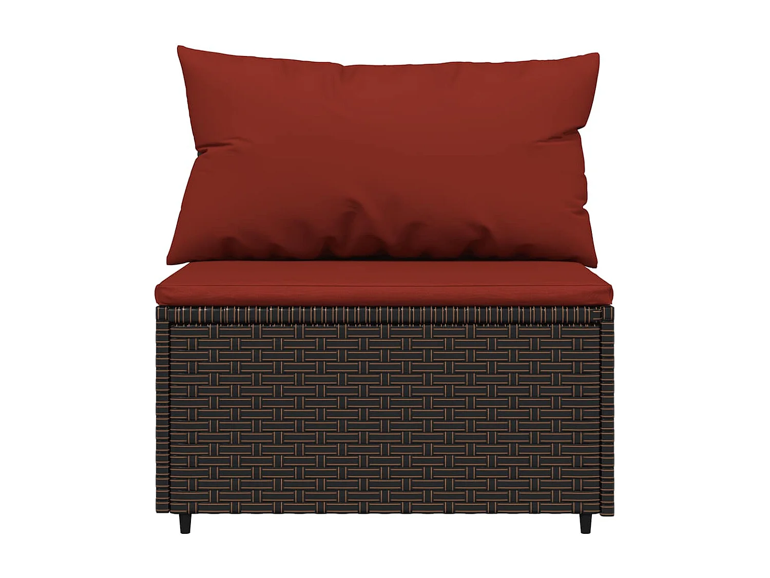 Salon de jardin 3 pcs avec coussins marron résine tressée