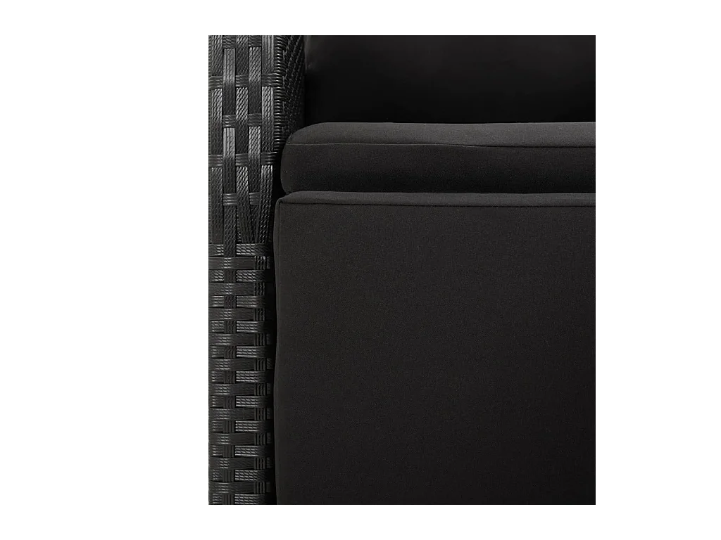 9-tlg. Garten-Essgruppe mit Kissen Schwarz Poly Rattan