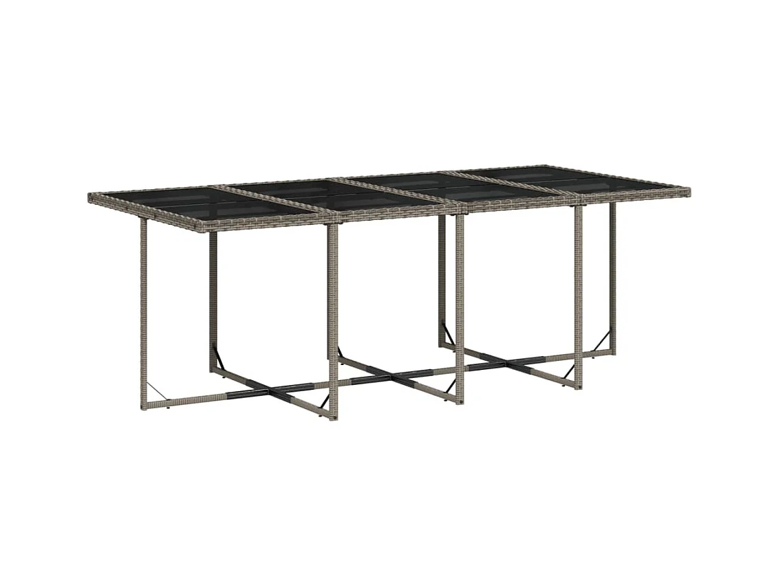 Ensemble à manger de jardin coussins 13 pcs gris résine tressée