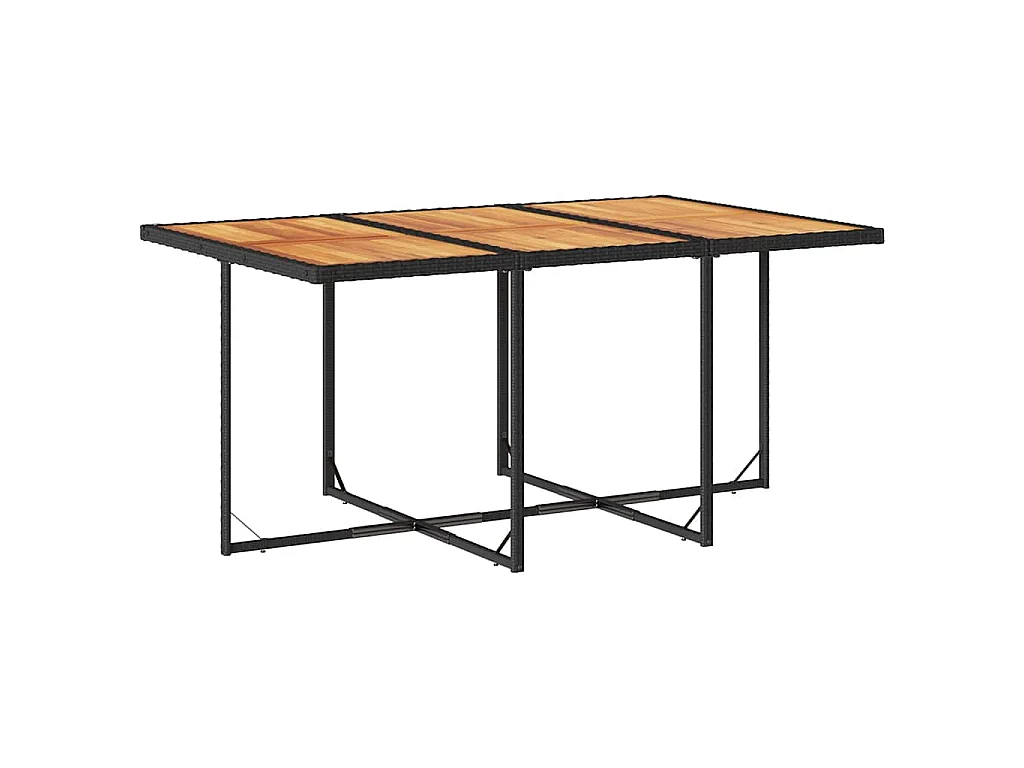 7-delige Tuinset met kussens poly rattan zwart