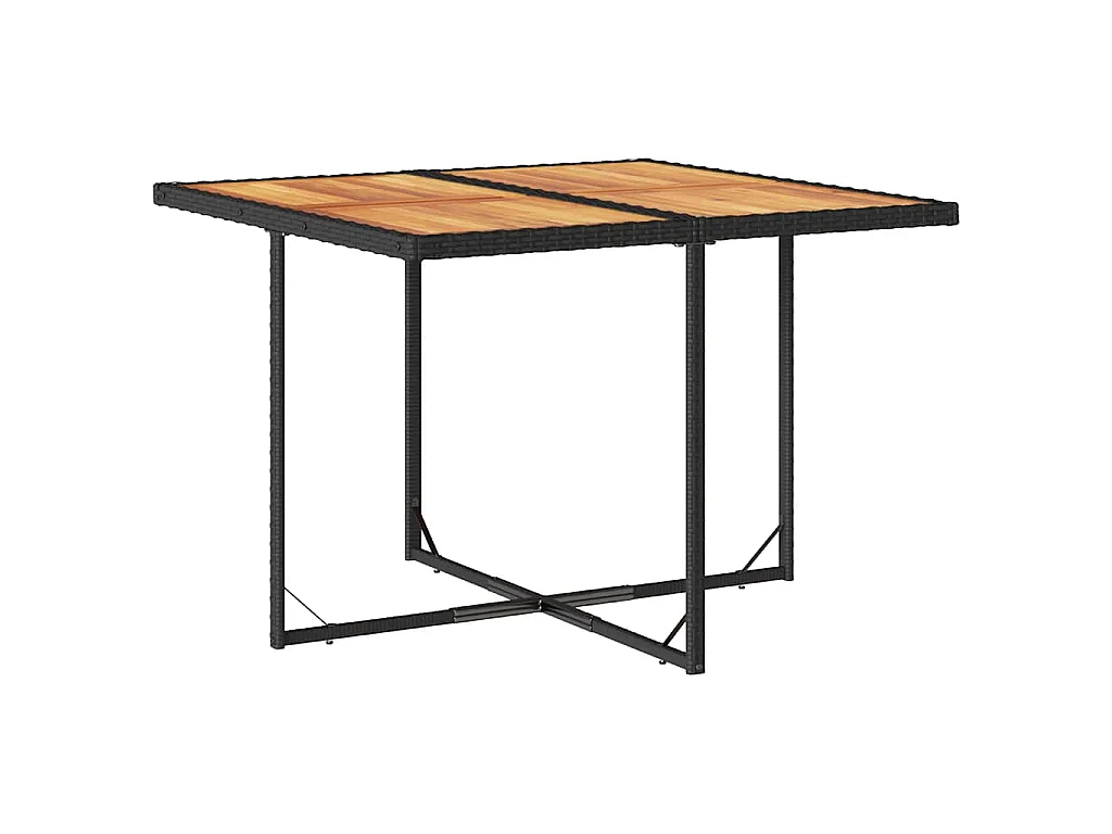 5-delige Tuinset met kussens poly rattan zwart
