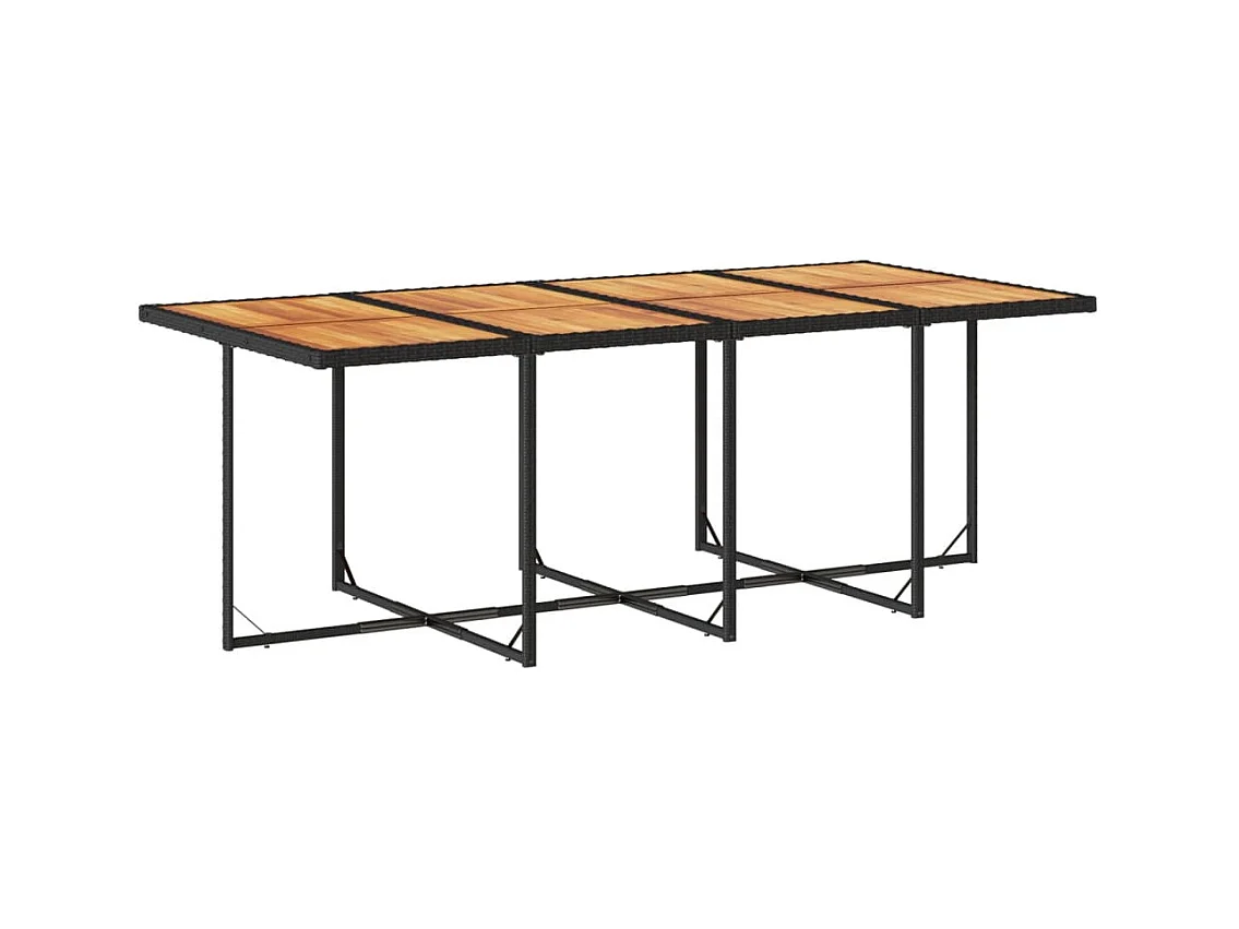 9-tlg. Garten-Essgruppe mit Kissen Schwarz Poly Rattan