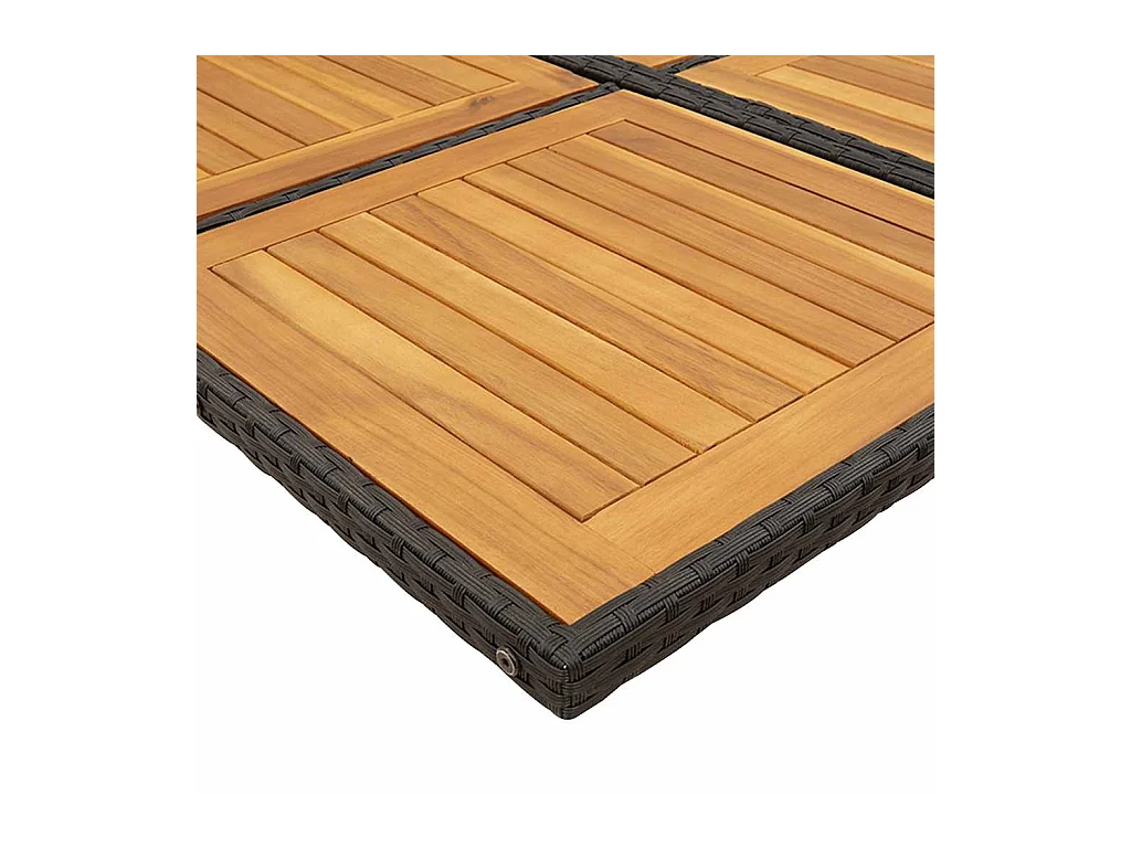 9-tlg. Garten-Essgruppe mit Kissen Schwarz Poly Rattan