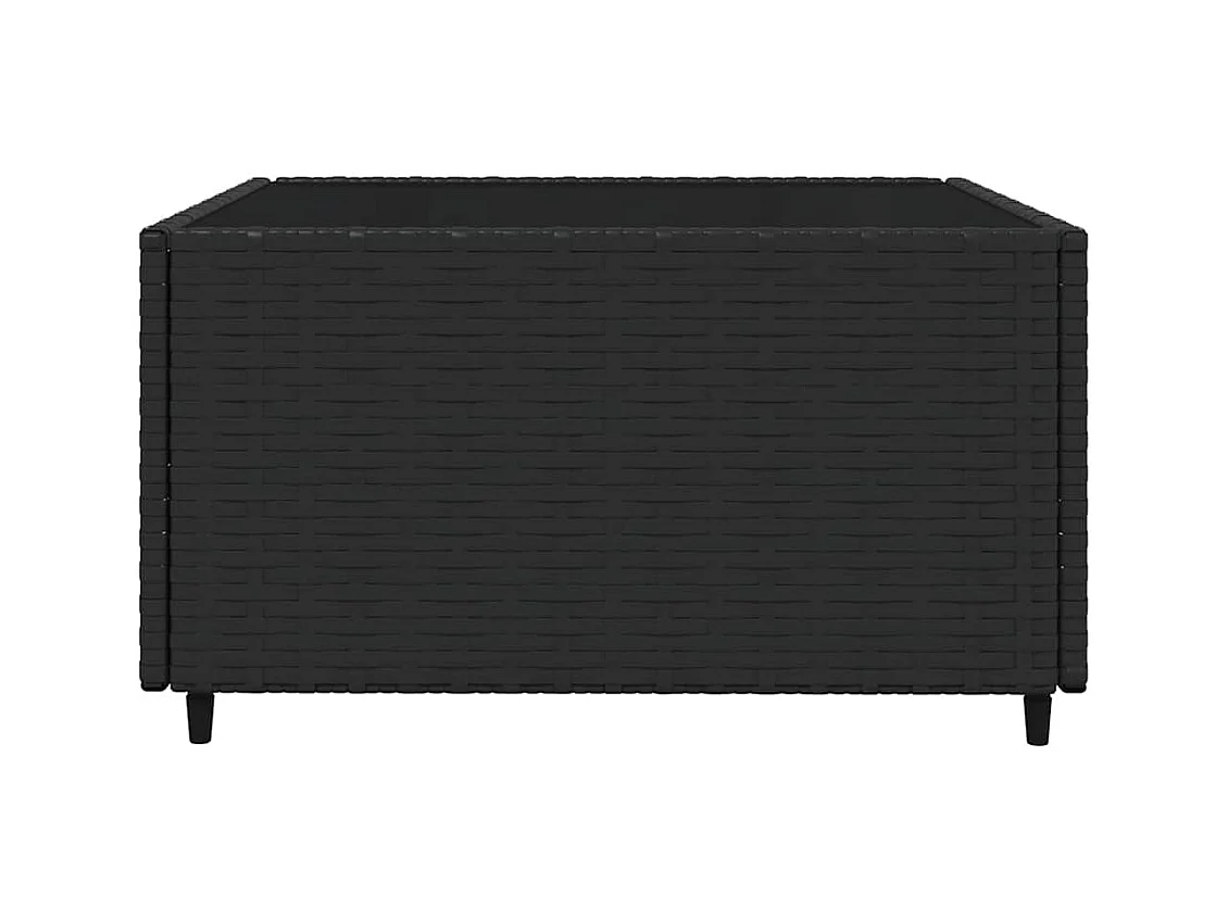 Salon de jardin 3 pcs avec coussins Noir Résine tressée