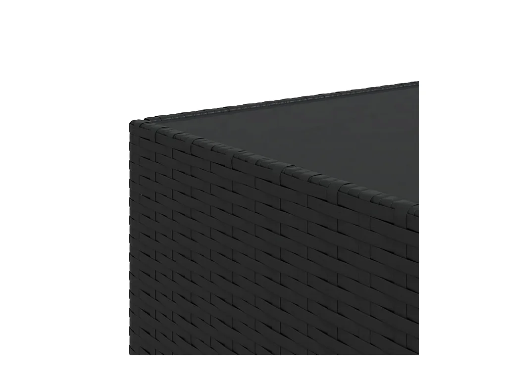 Salon de jardin 3 pcs avec coussins Noir Résine tressée