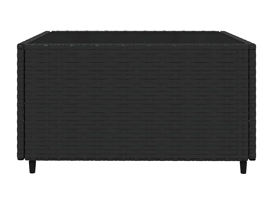 3-tlg. Garten-Lounge-Set mit Kissen Schwarz Poly Rattan