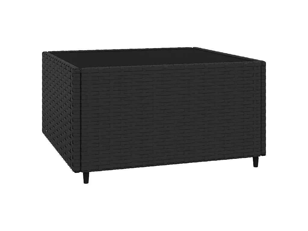 3-tlg. Garten-Lounge-Set mit Kissen Schwarz Poly Rattan