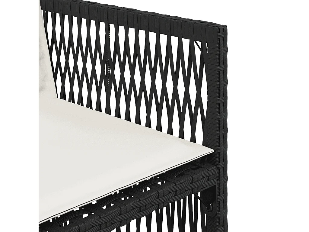 Ensemble à manger de jardin 13 pcs coussins noir résine tressée