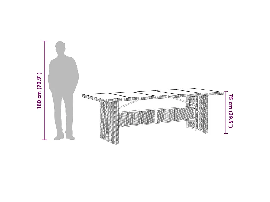 9-delige Tuinset poly rattan zwart