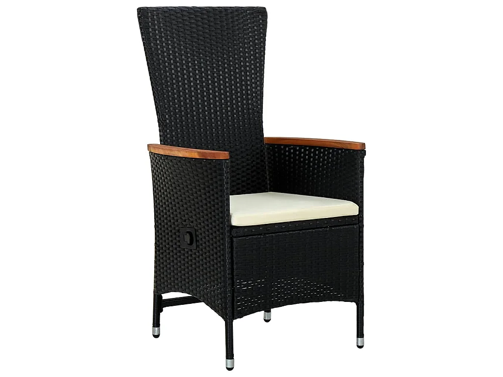 11-tlg. Garten-Essgruppe mit Kissen Schwarz Poly Rattan