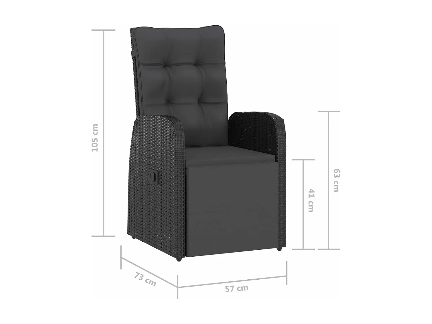 11 pcs conjunto jantar exterior com almofadões vime PE preto