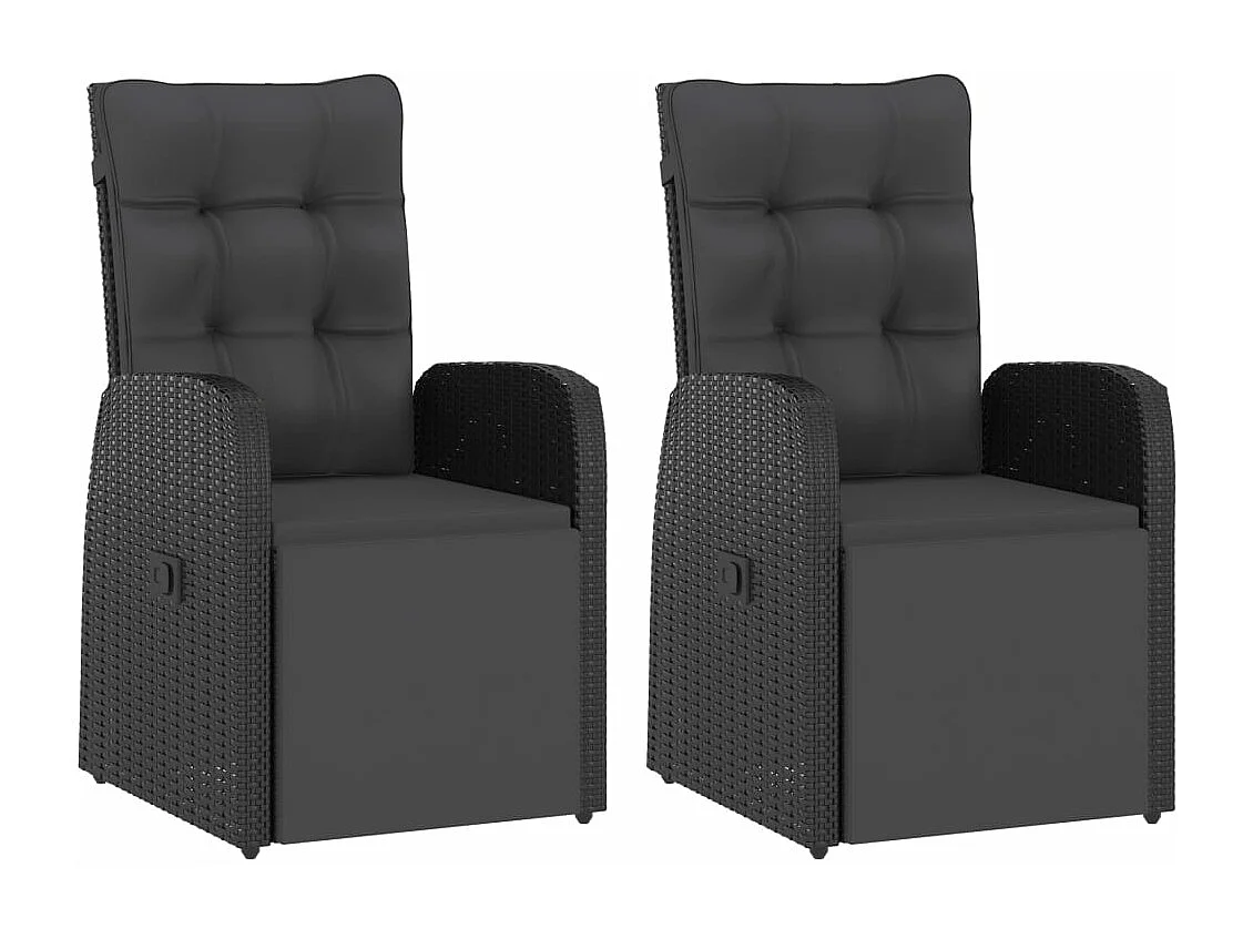 Salon de jardin 11 pcs avec coussins résine tressée noir