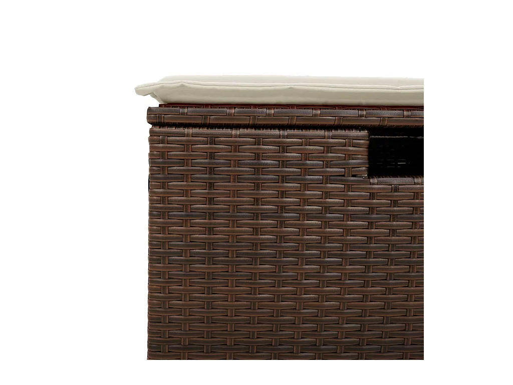 5-delige Loungeset met kussens poly rattan bruin