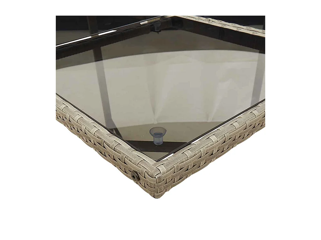 Ensemble à manger de jardin 9 pcs coussins gris résine tressée