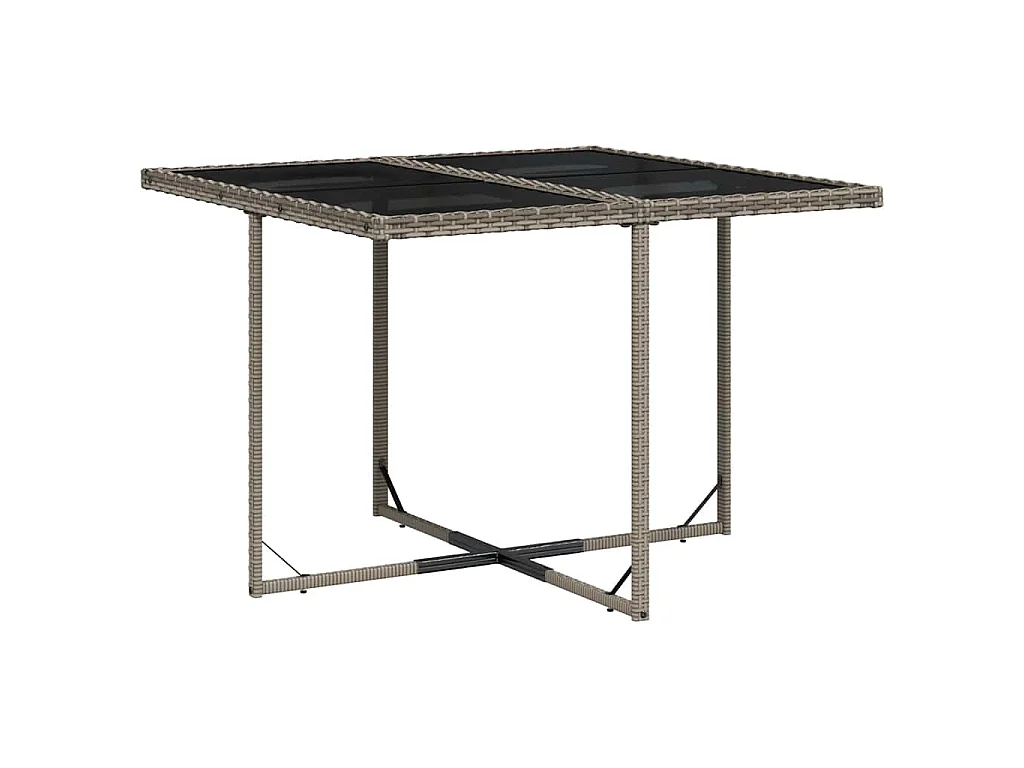 Set comedor jardín 9 pzas y cojines ratán sintético gris