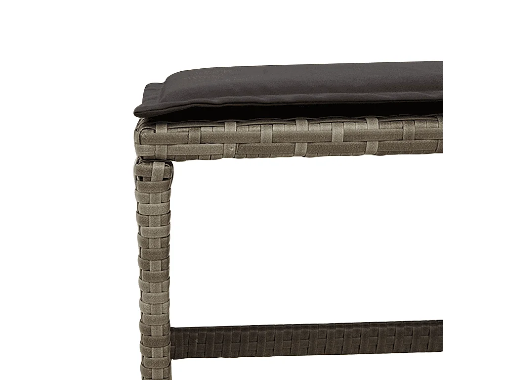 Ensemble à manger de jardin 9 pcs coussins gris résine tressée
