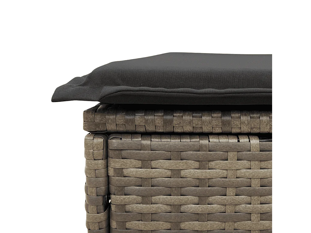 Ensemble à manger de jardin 9 pcs coussins gris résine tressée