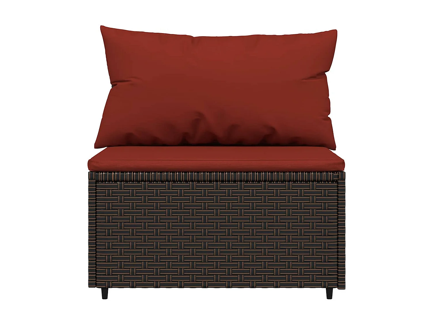 Salon de jardin 4 pcs avec coussins Marron Résine tressée