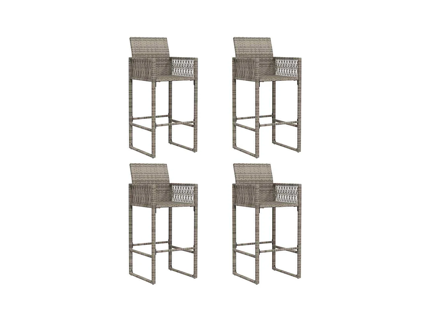 Ensemble de bar de jardin 5 pcs sans coussins gris poly rotin