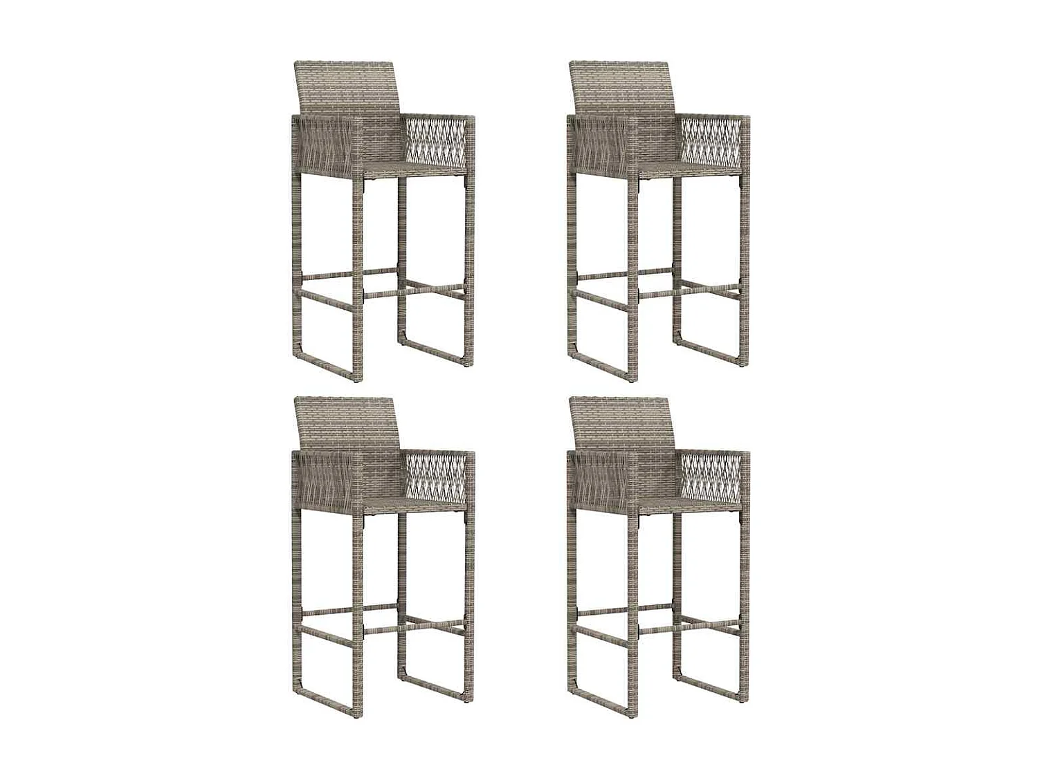 Ensemble de bar de jardin 5 pcs sans coussins gris poly rotin