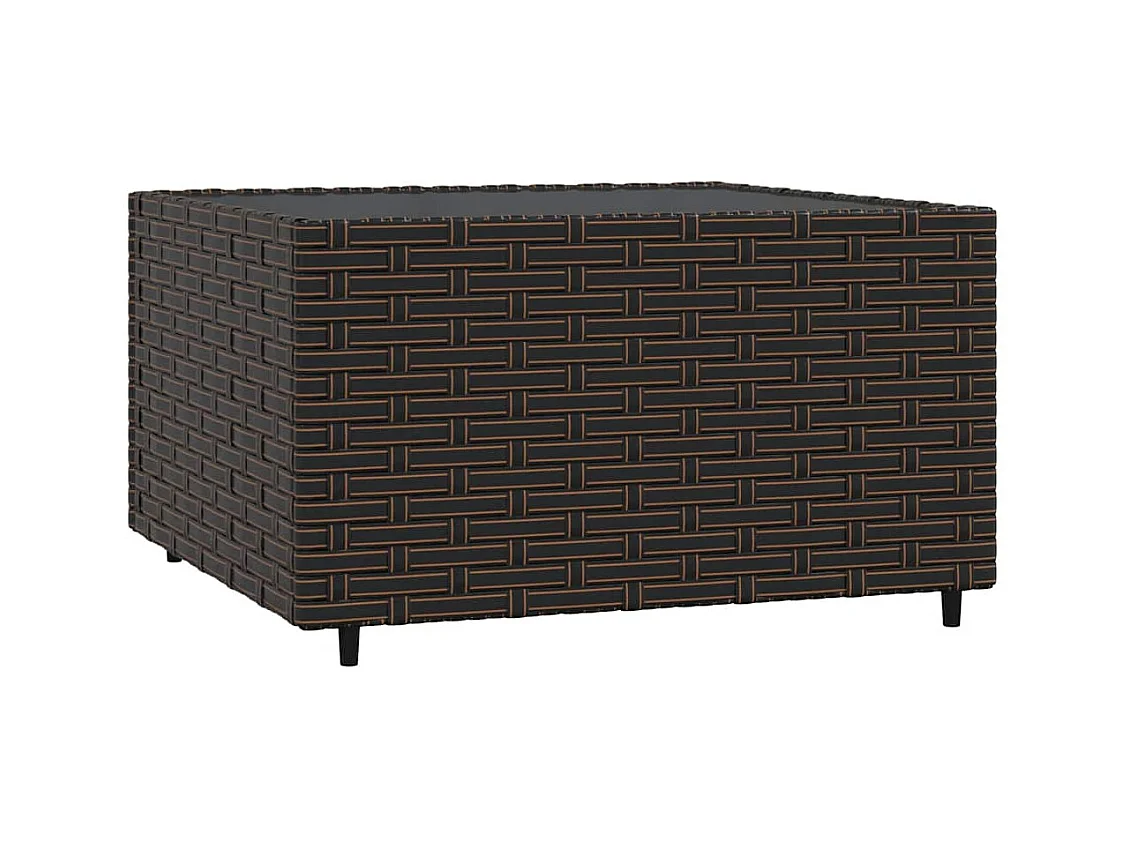 Salon de jardin 4 pcs avec coussins Marron Résine tressée