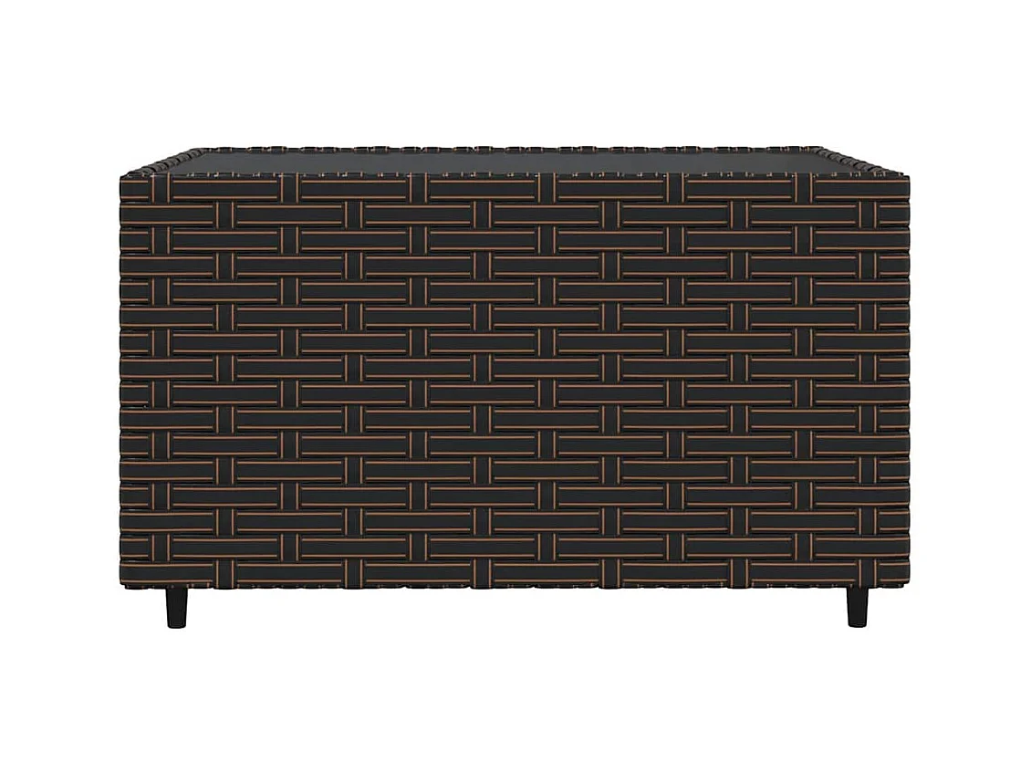 Salon de jardin 4 pcs avec coussins Marron Résine tressée