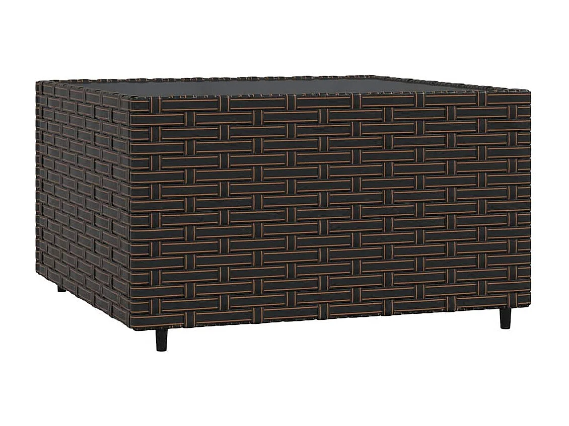 Salon de jardin 4 pcs avec coussins Marron Résine tressée