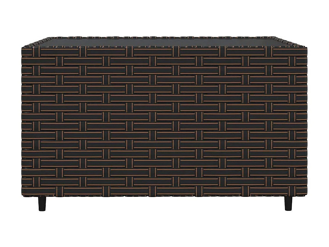 Salon de jardin 4 pcs avec coussins Marron Résine tressée