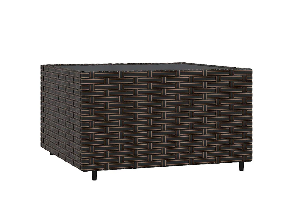 Salon de jardin 4 pcs avec coussins Marron Résine tressée