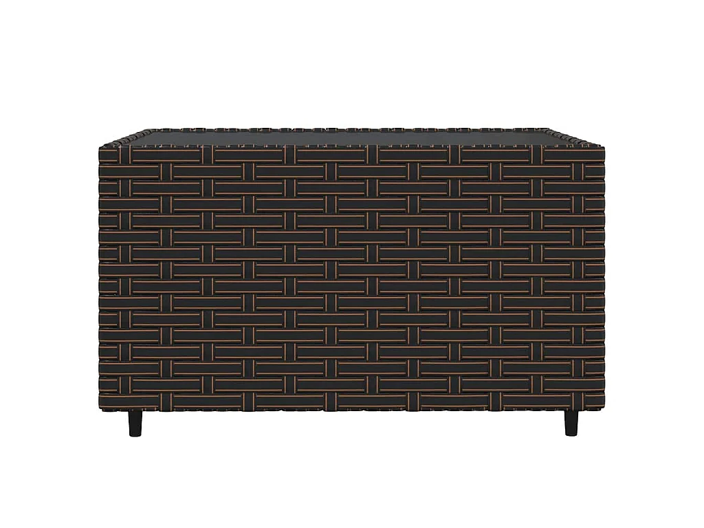 Salon de jardin 4 pcs avec coussins Marron Résine tressée