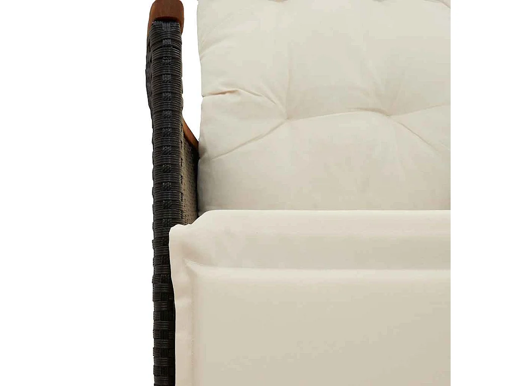 Ensemble à manger de jardin 9pcs coussins noir résine tressée