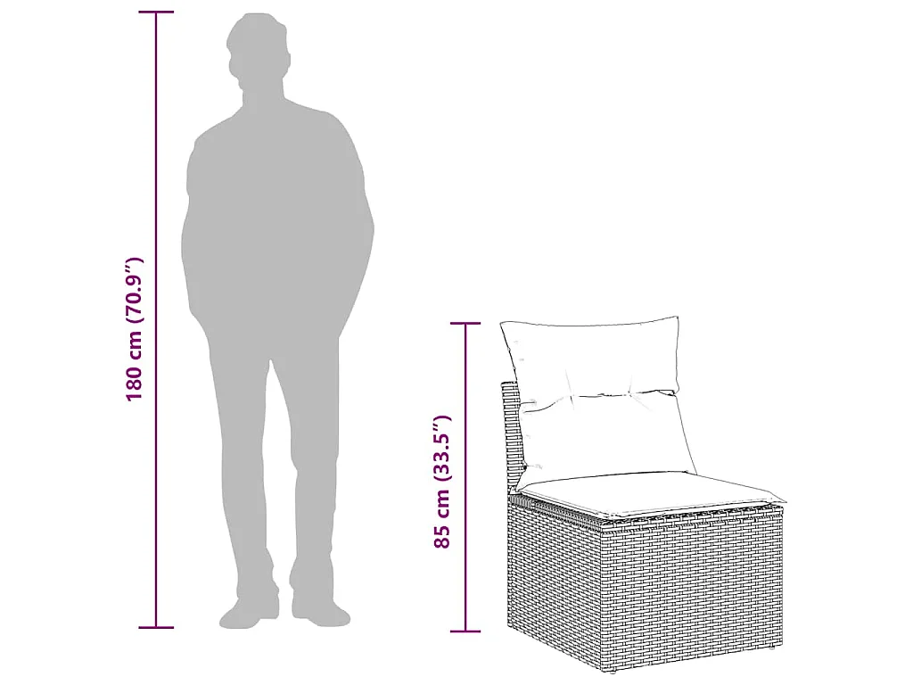 2-tlg. Garten-Sofagarnitur mit Kissen Hellgrau Poly Rattan