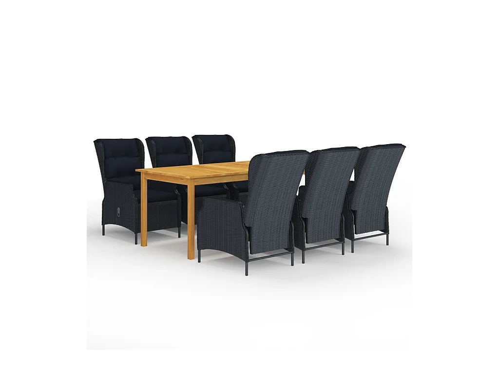 Ensemble à manger de jardin 7 pcs Gris foncé