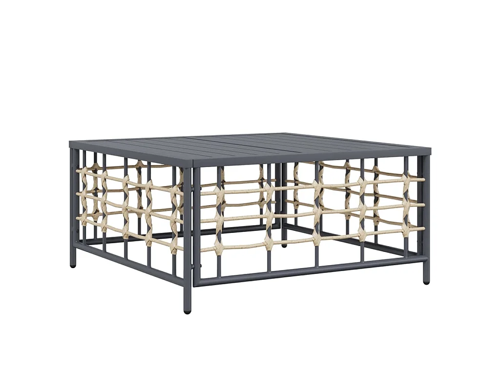 9-delige Loungeset met kussens poly rattan antracietkleurig