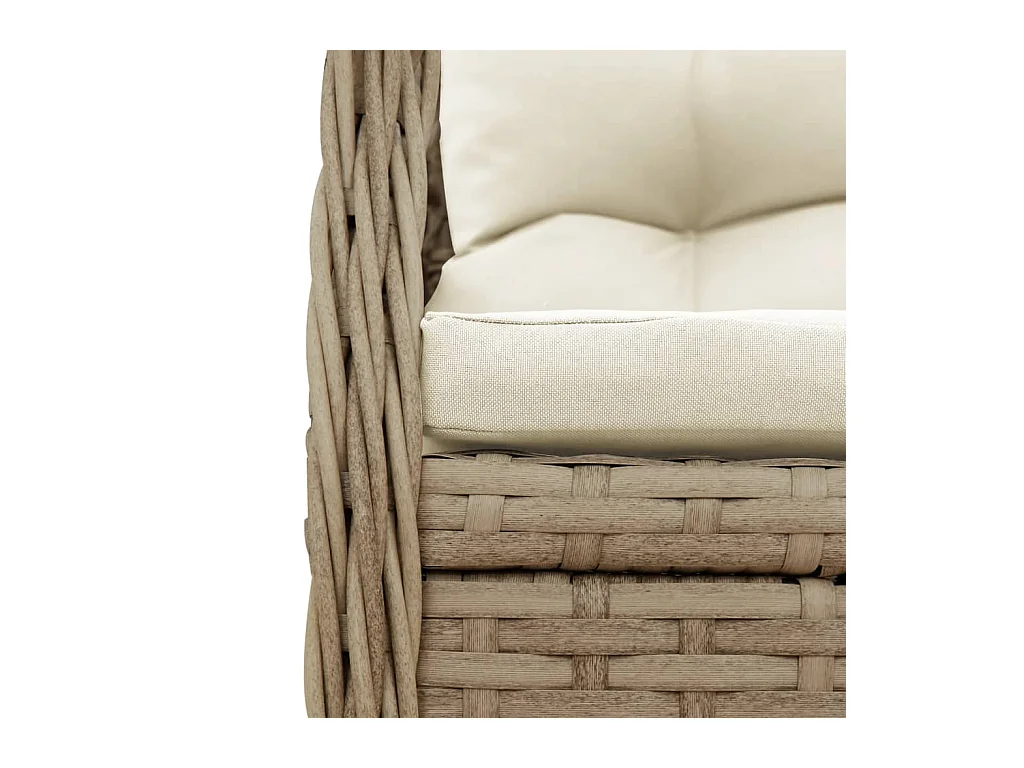 9-delige Tuinset met kussens poly rattan beige