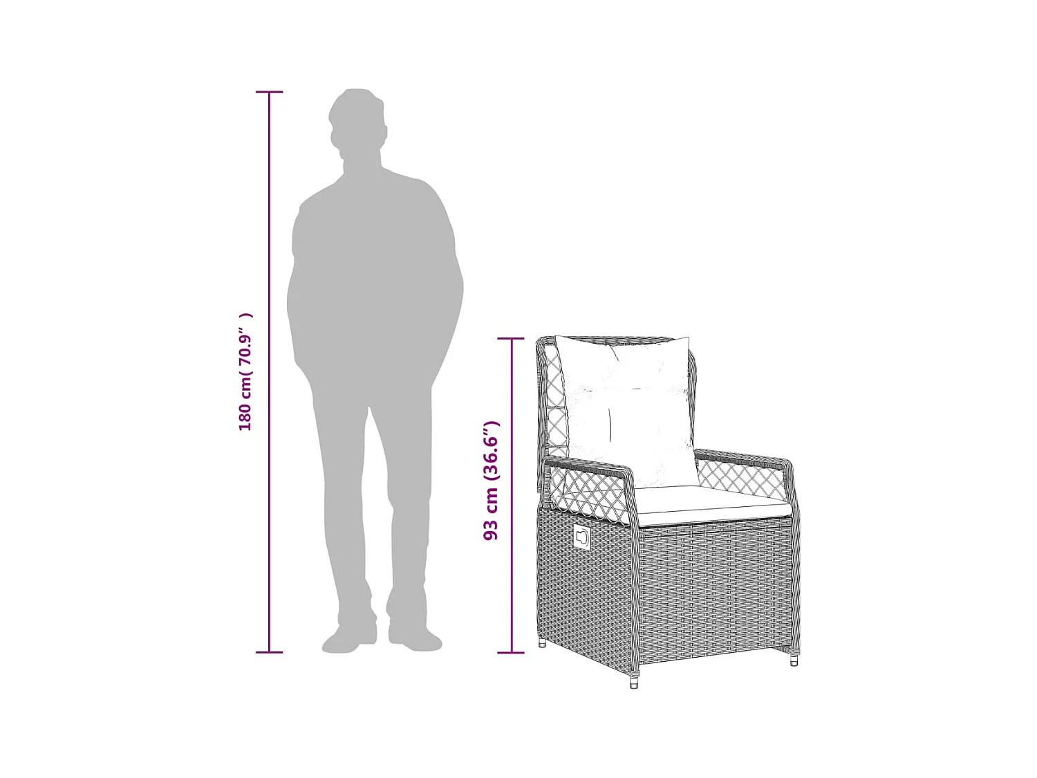 9-delige Tuinset met kussens poly rattan beige