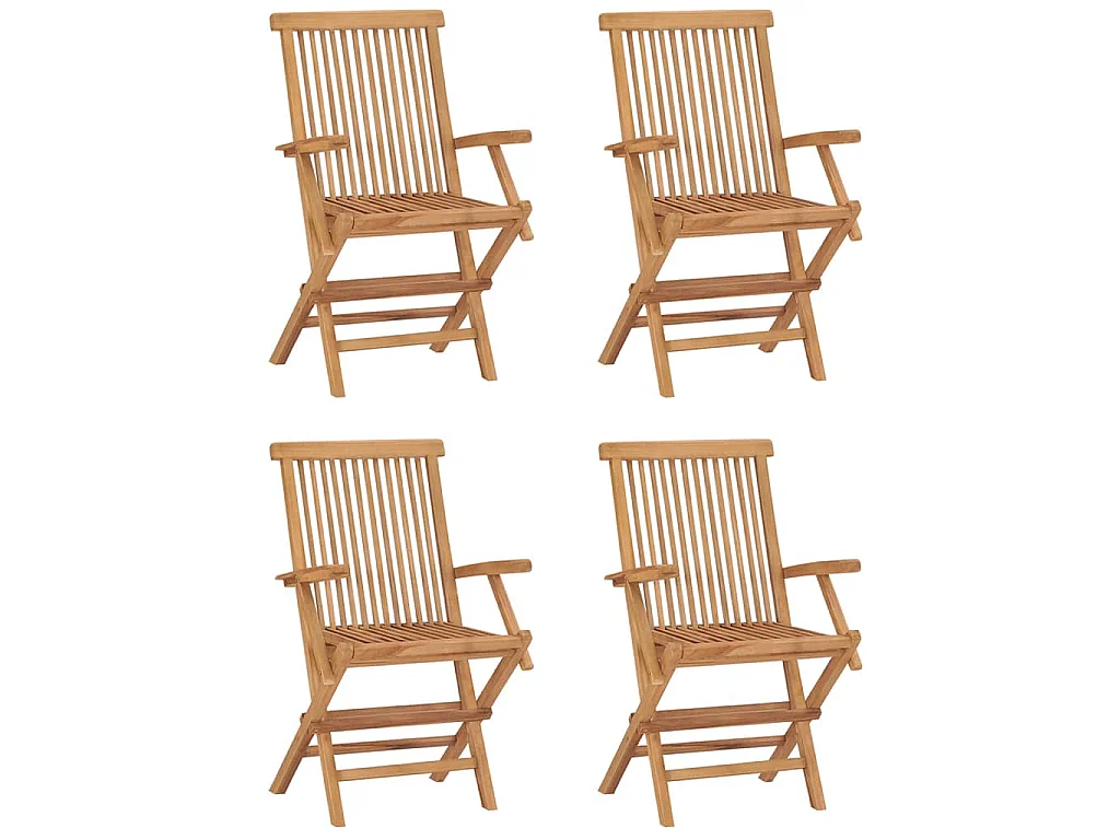 5 pcs conjunto jantar dobrável p/ exterior madeira teca maciça