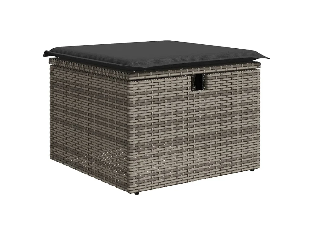 5-tlg. Garten-Sofagarnitur mit Kissen Grau Poly Rattan