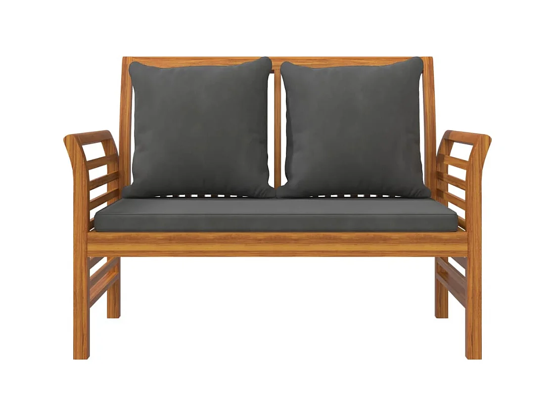 Salon de jardin avec coussins 5 pcs Bois d'acacia solide
