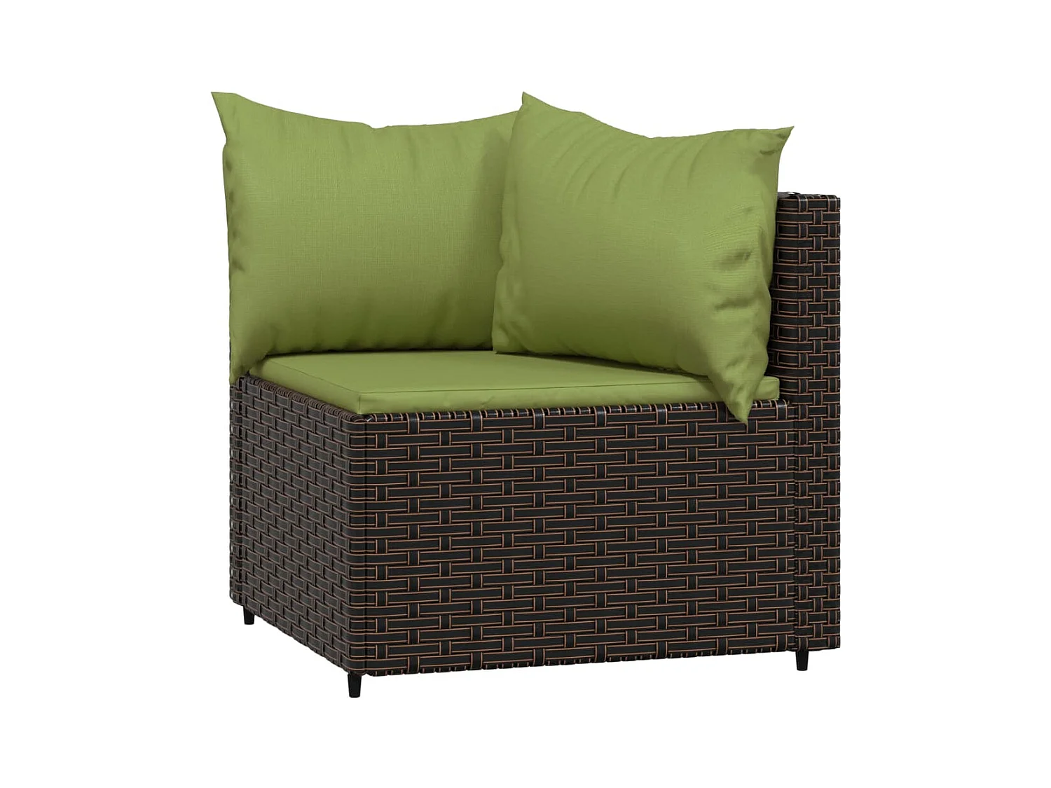 Salon de jardin 3 pcs avec coussins marron résine tressée