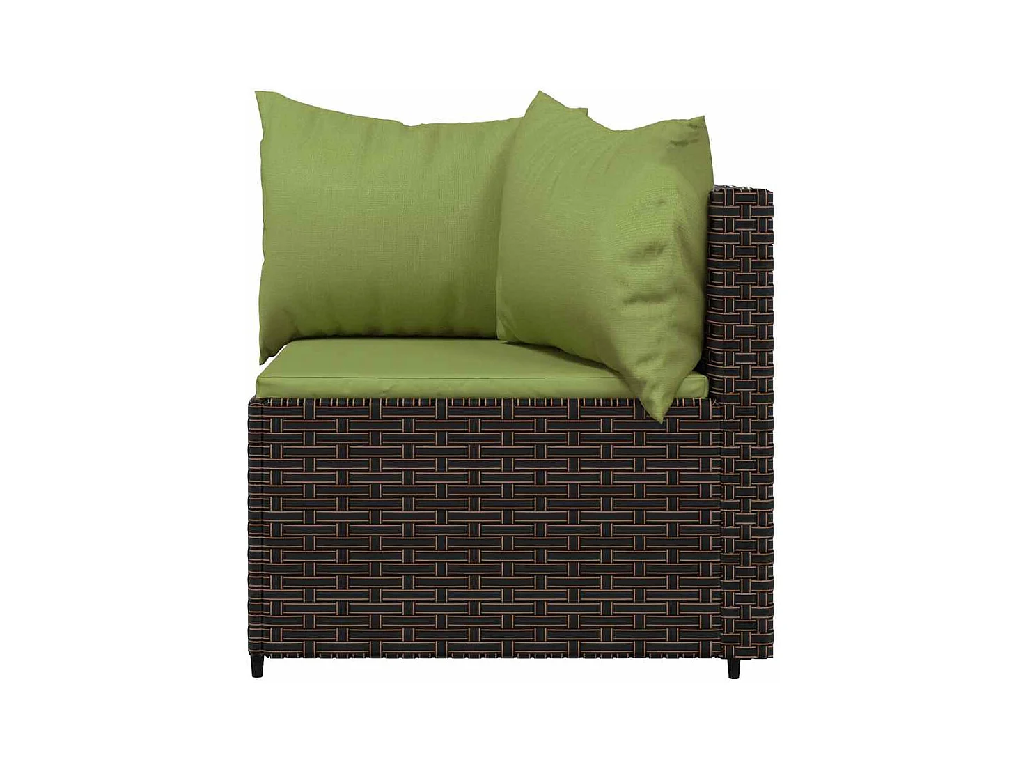 Salon de jardin 3 pcs avec coussins marron résine tressée